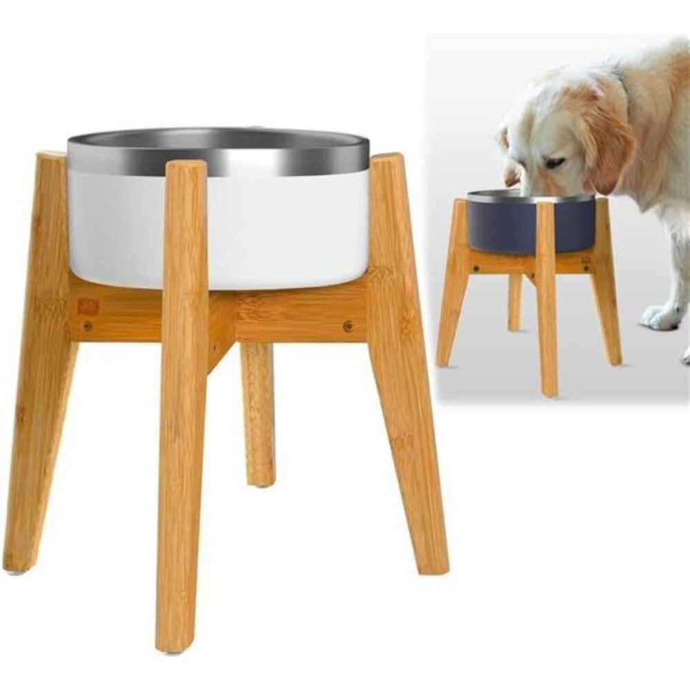 Dog Bowl Stand (14-inch High) - Ideal for Large Breeds, Use to Elevate, Raised